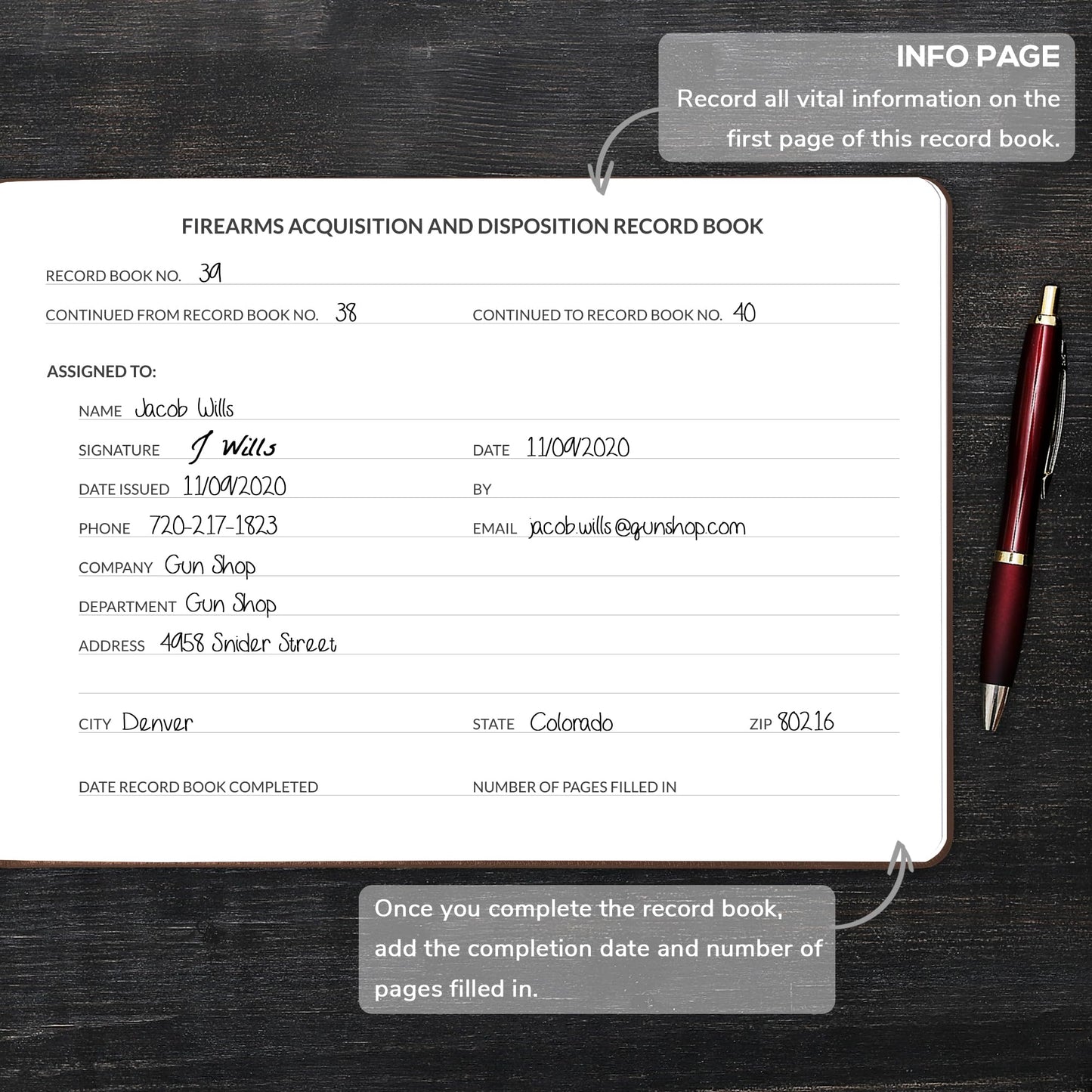 Skyline Firearms Acquisition & Disposition Record Book – Hardcover Gun Log Book for Firearm Dealers & Personal Use – Log Book for Receipt & Disposition Records, 10x7″(Dark Brown)
