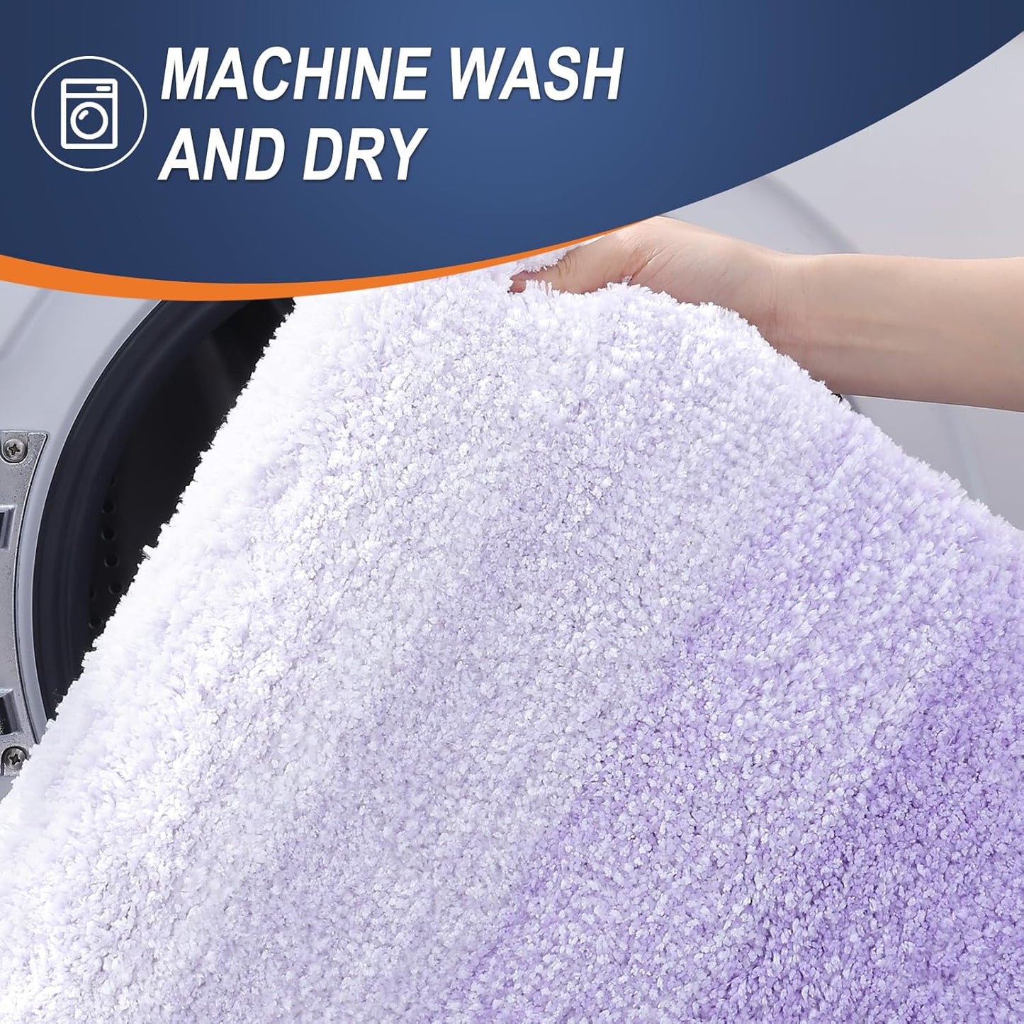 OLANLY Large Bath Rug Mat - Extra Soft Microfiber, Quick Dry & Washable | Light Purple 44x32