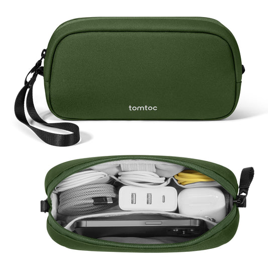 tomtoc Electronics Organizer Travel Case, Water Resistant Travel Bag Cable Organizer for Essentials, Tech Pouch Accessories Carry Storage for Cord, Phone, Cables, Airpods, USB Flash Drive, Daily Items