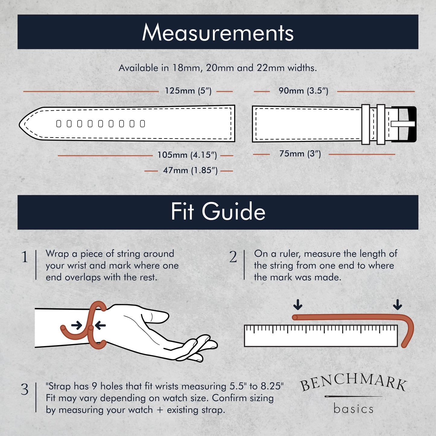 Benchmark Canvas Watch Band - Quick Release Cotton Fabric Watch Straps for Men & Women (22mm, Khaki Tan)