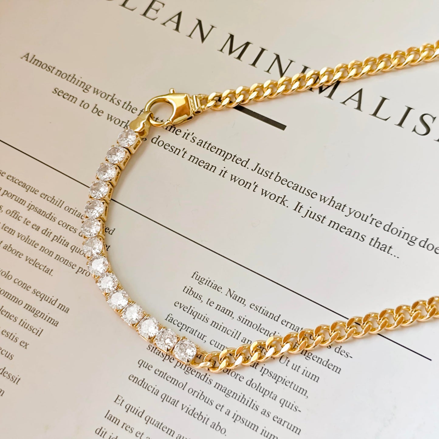 LULII Tennis Necklaces for Women 14K Gold Plated Chunky Cubic Zirconia Choker Cuban Link Chain for Women Jewelry Gifts