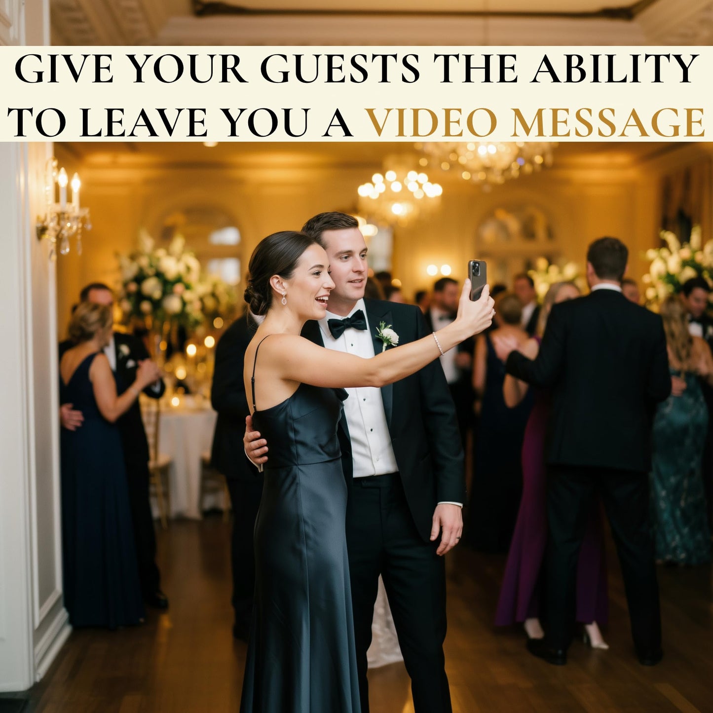 Video Guest Book for Wedding with QR Code - Wedding Guest Book Alternative, Guests Record Video Messages on Their Phones, No App - Edited Film in 24 Hours - Kit with Banner, Signs, Flyer, Badges