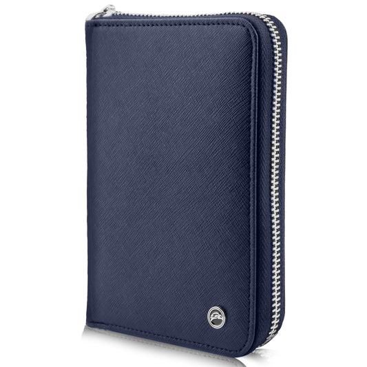 Snazzy Hawk RFID Travel Wallet Passport Holder w/Zipper - Organizer Bag for Travel Documents – Safety Essentials Cover for Men Women