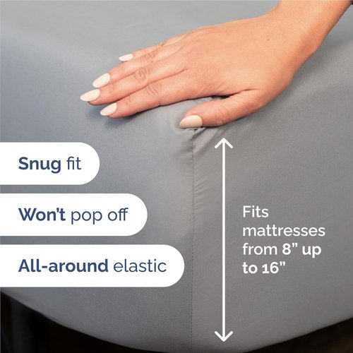 Comfy Breathable Cooling Bed Sheets Set by [Brand Name] - Luxury 4-Piece Full Size - Deep Pockets, Soft & Wrinkle-Free - Oeko-Tex Certified, Steel Blue