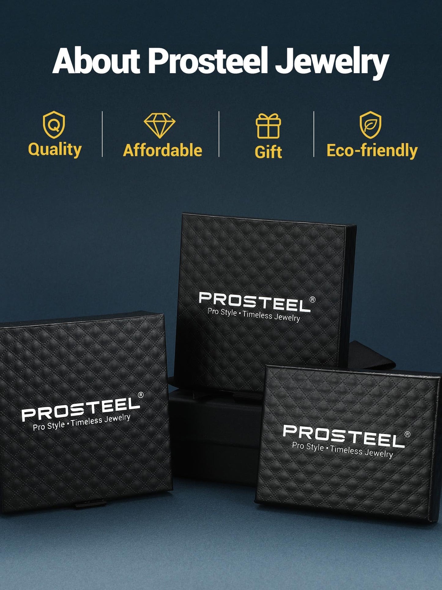 PROSTEEL Two Tone Rapper Chain Punk Necklace 8mm 24 Inch Chunky Necklaces
