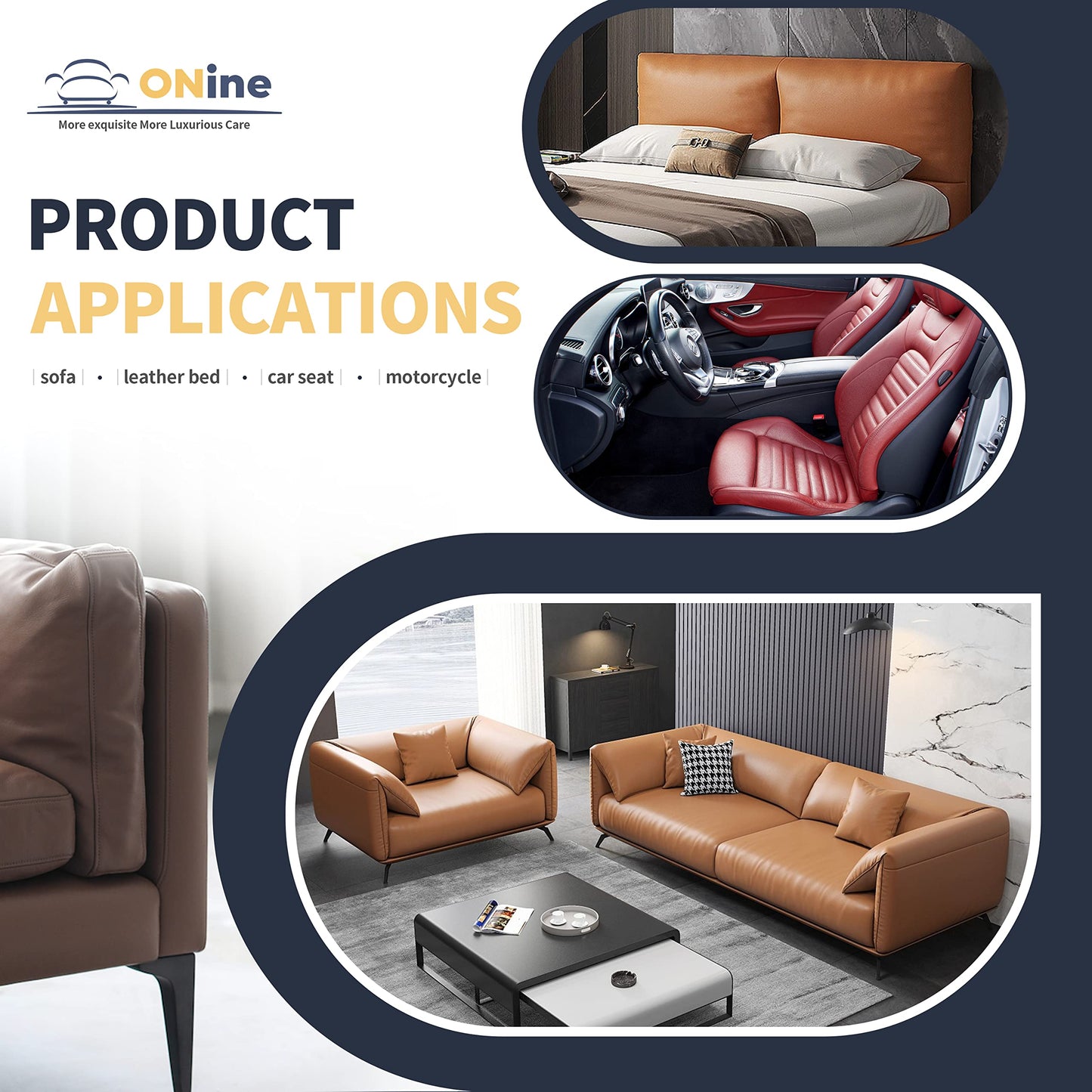 ONine Repair ，Leather Repair Tape, 12 x 48 inches Leather Repair for Furniture,Vinyl Repair Kit， Couch Patch，for Sofas, Furniture, Car Seats(Dark Brown)