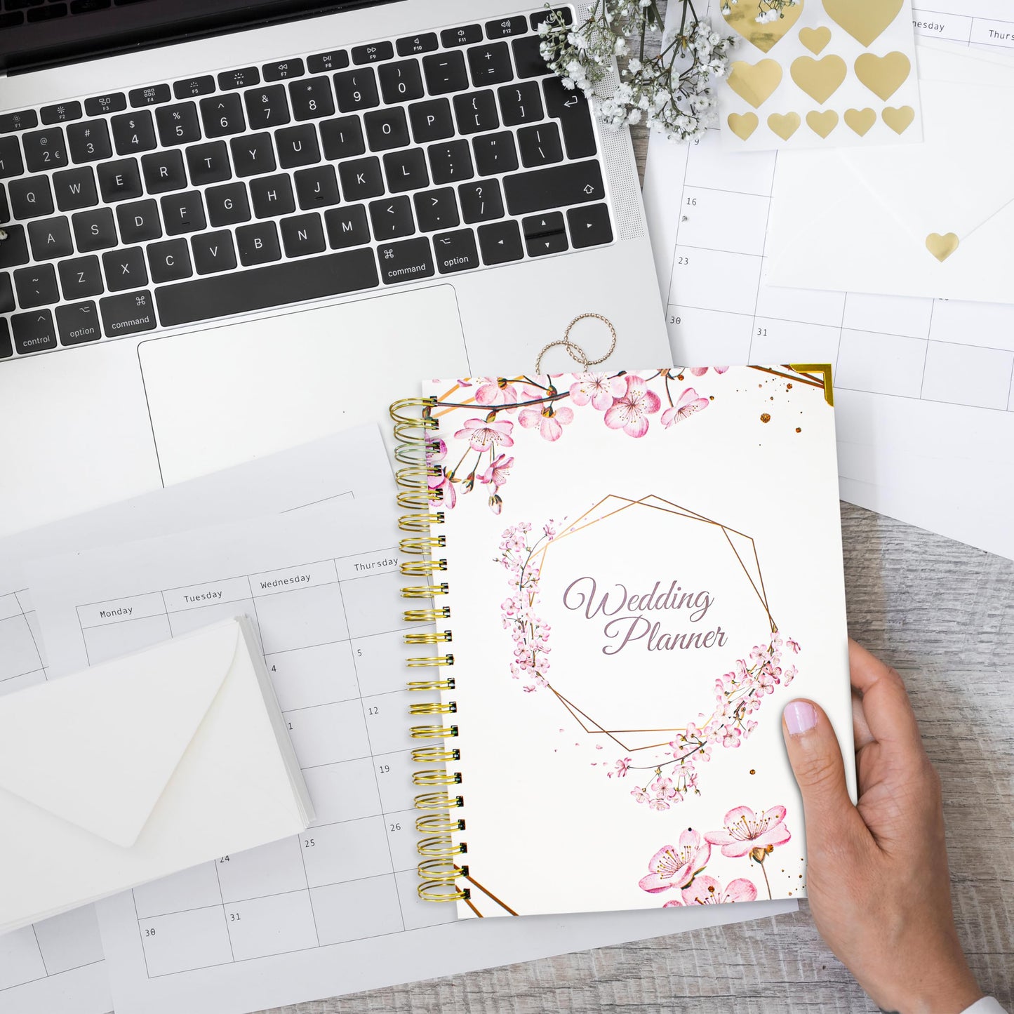 Wedding Planner Book and Organizer for The Bride, Wedding Notebook with a Set of 3 Diamond Pens