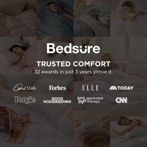 Bedsure Grey Duvet Cover Set - Soft Prewashed Cotton-Like Polyester | Queen Size 3 Pieces with Zipper Closure (90x90 inches)