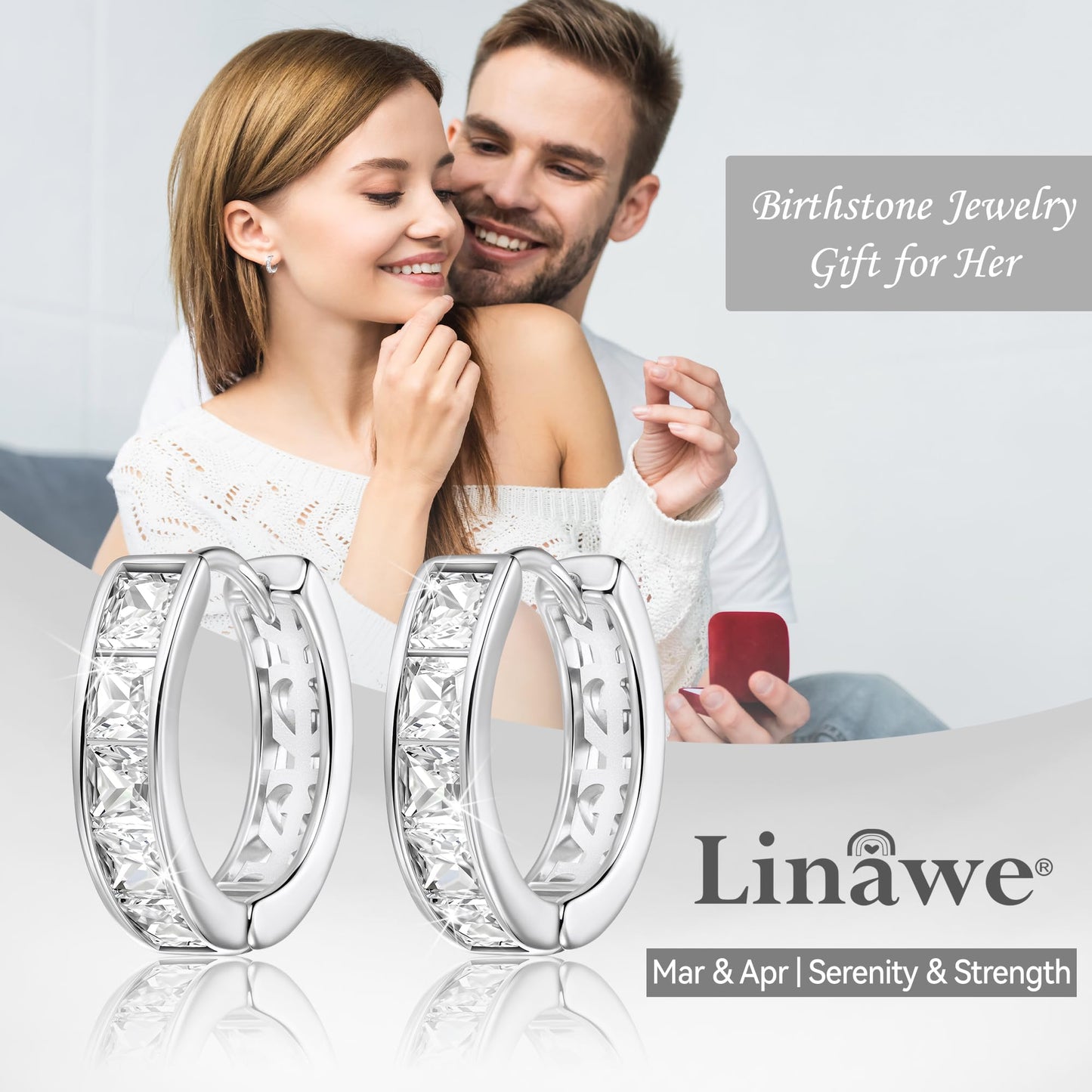 Linawe Moissanite Earrings, Silver Hoop Earrings for Women Trendy, Tragus Piercing Huggie Earrings, Helix Small Hoop Cartilage Earrings, Mini Chunky Tiny Stud Earrings