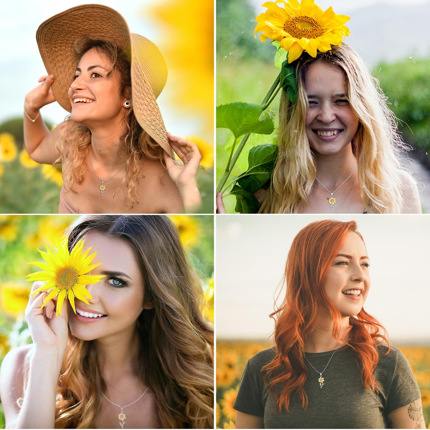 Tarsus Sunflower Gifts Happy Birthday Necklace Yr Age Year Old Girl Birthday Gifts Ideas for Women Best Friend Sister Daughter Sunflower Necklace Bday Jewelry