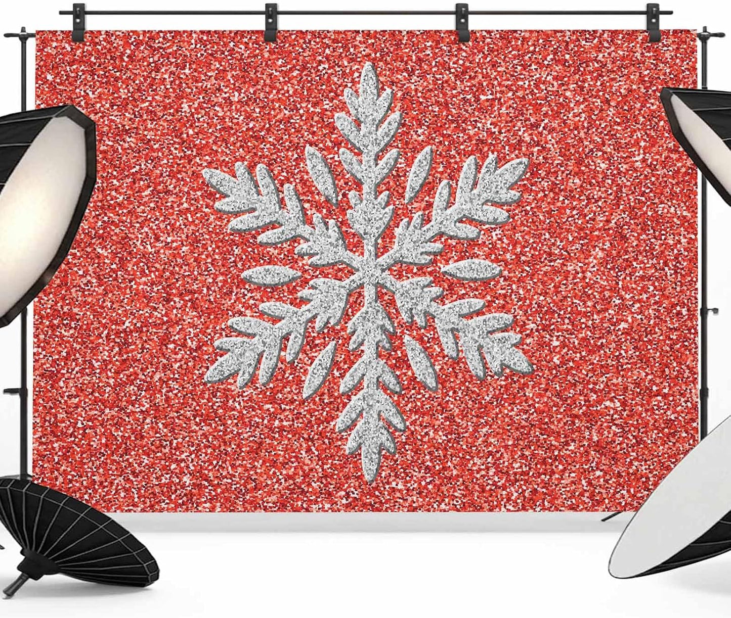 Generic 10 8 Modern Themed Photo Backdrop for Photoshoot, x FT Winter Watercolor Sparkling Snowflake Pattern Photo