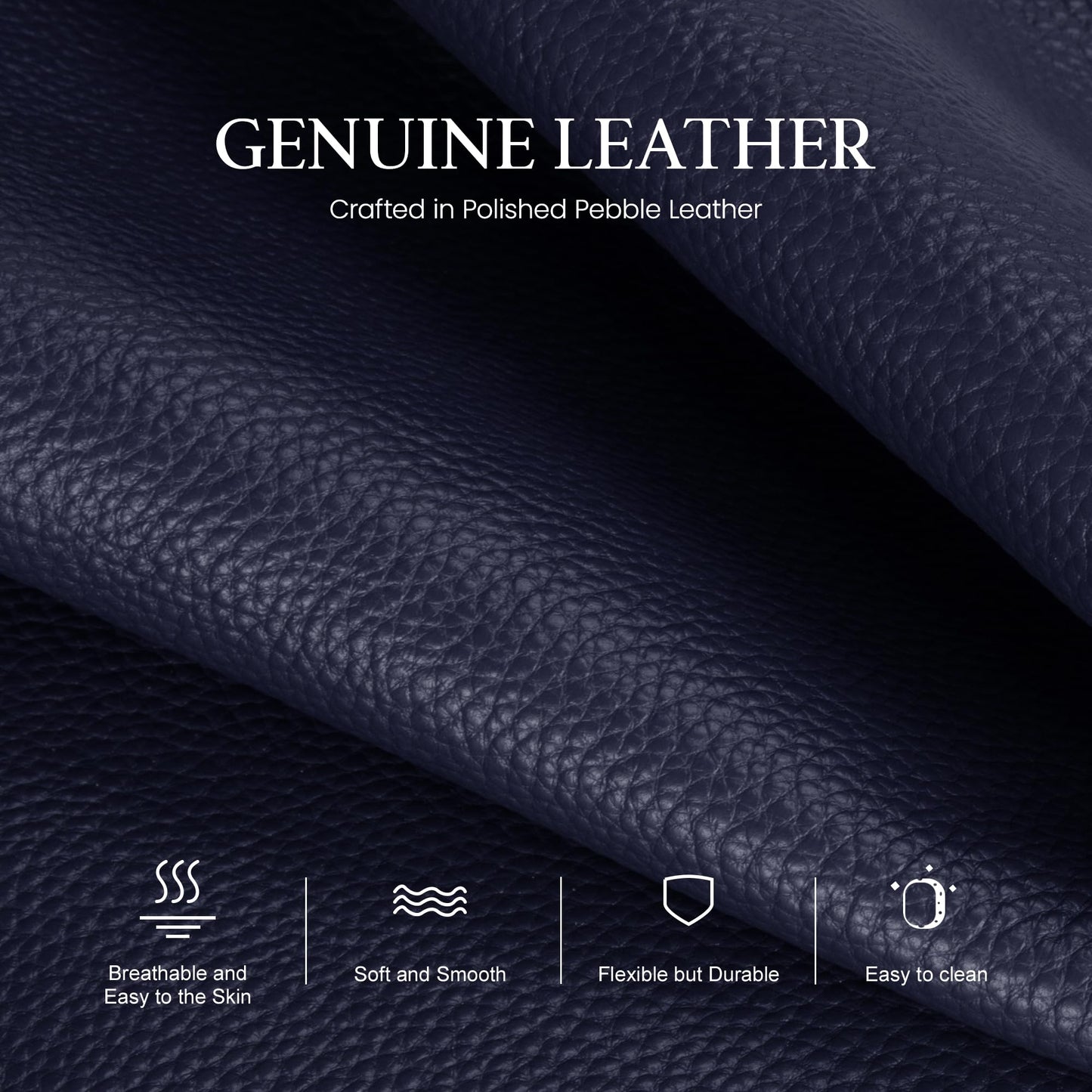 befen Navy Blue Genuine Leather Crossbody Purse for Women, Small Crossbody Bag with RFID Card Slots, Anti Theft Multi Pocket Shoulder Bag for Travel Daily Use
