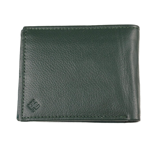 Chic And Clicks Men's Genuine Bifold Wallet -RFID Blocking – Premium full-grain leather se handmade Leather 6 Card Slim Bifold Wallet. (Green)
