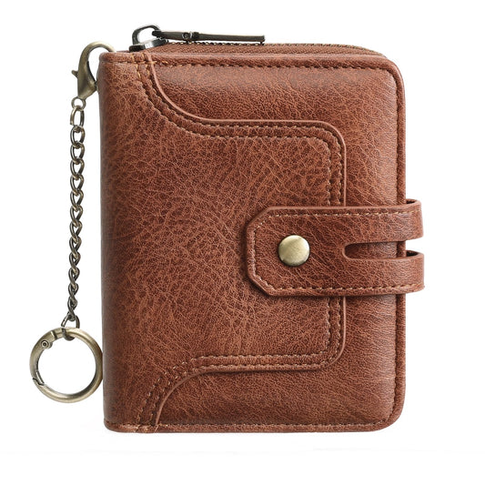 GOIACII Wallets for Women RFID Blocking Soft Leather Coin Purse Bifold Small Credit Card Holder Brown