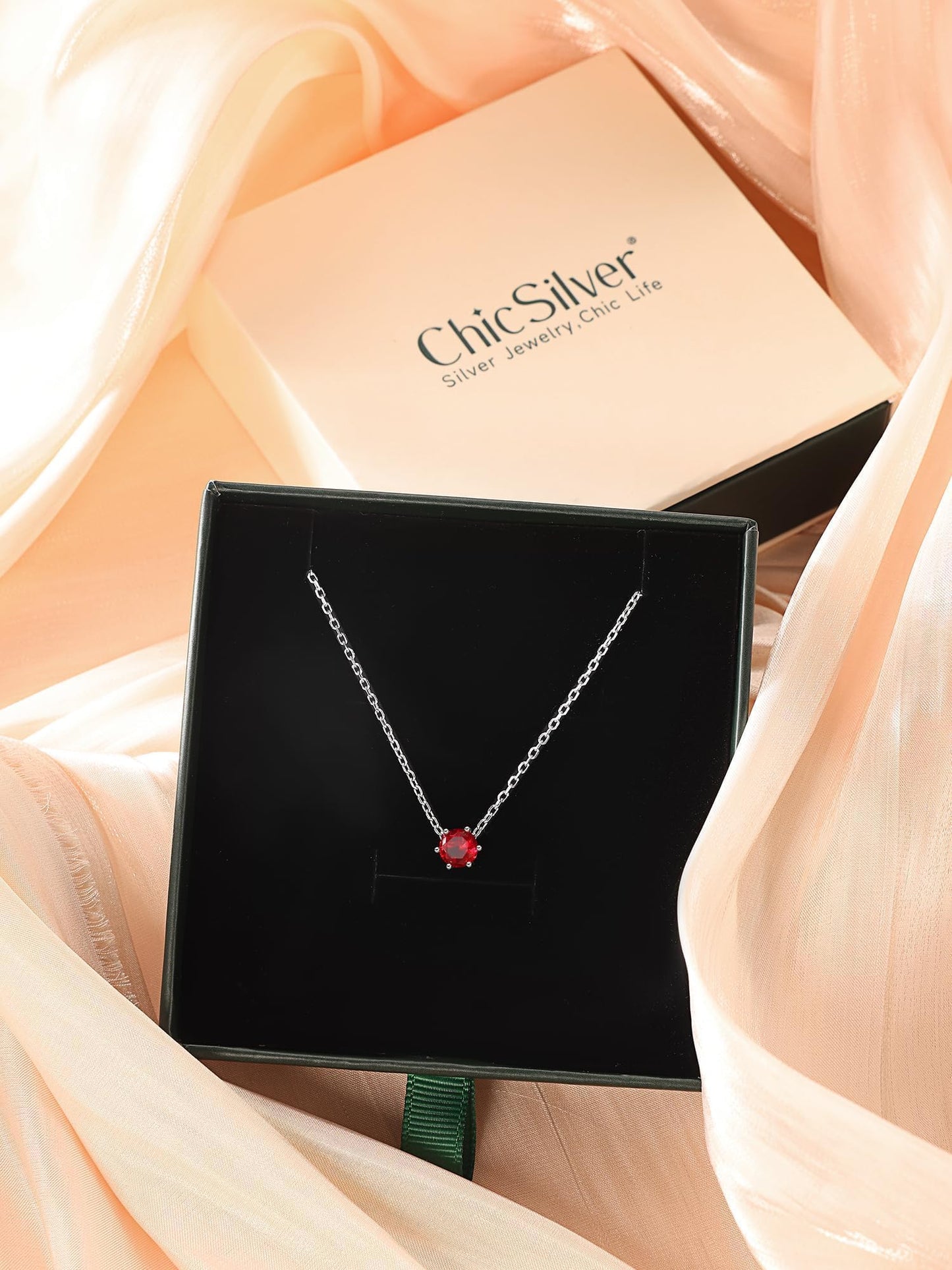 ChicSilver September Birthstone Necklace 925 Sterling Silver Saphire Necklace for Women Dainty Tiny Blue Necklaces for Women