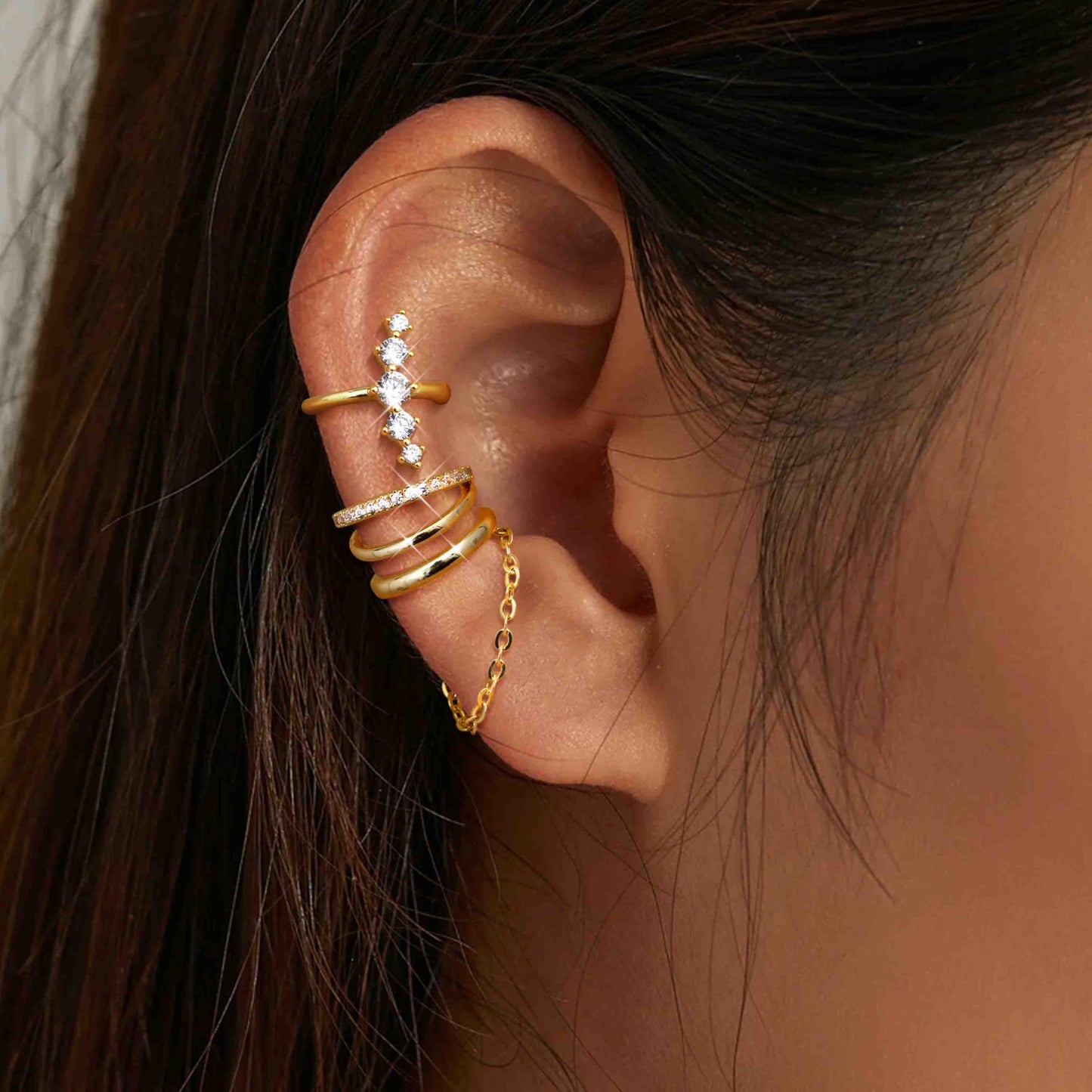 Dochais Ear Cuff Earrings for Women Non Piercing 14K Gold Plated Ear Cuff for Non Pierced Ears Clip on Cartilage Earring Dainty Fake Earrings G4