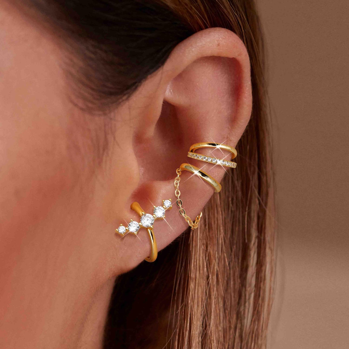 Dochais Ear Cuff Earrings for Women Non Piercing 14K Gold Plated Ear Cuff for Non Pierced Ears Clip on Cartilage Earring Dainty Fake Earrings G4