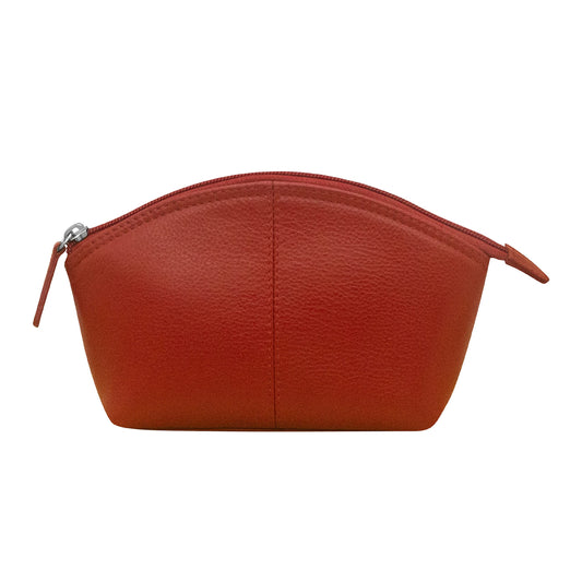 ili New York Genuine Leather Cosmetic Pouch – RFID Blocking, Leather Makeup Bag for Purse with Top Zip Closure & Interior Zip Pocket, Perfect as a Compact and Stylish Travel Cosmetic Bag