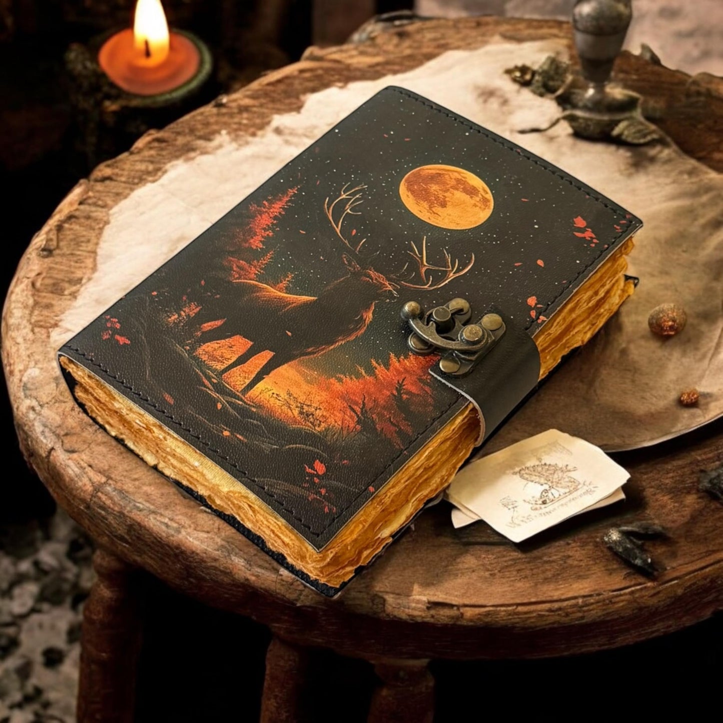 Blank Spell Book Of Shadows Deer hunting antler Grimoire Leather Bound Journal Book of shadows Journal Wiccan Notebook Log book Antique Witchcraft Supplies Daily Journal Adventure Greek Mythology Goddess
