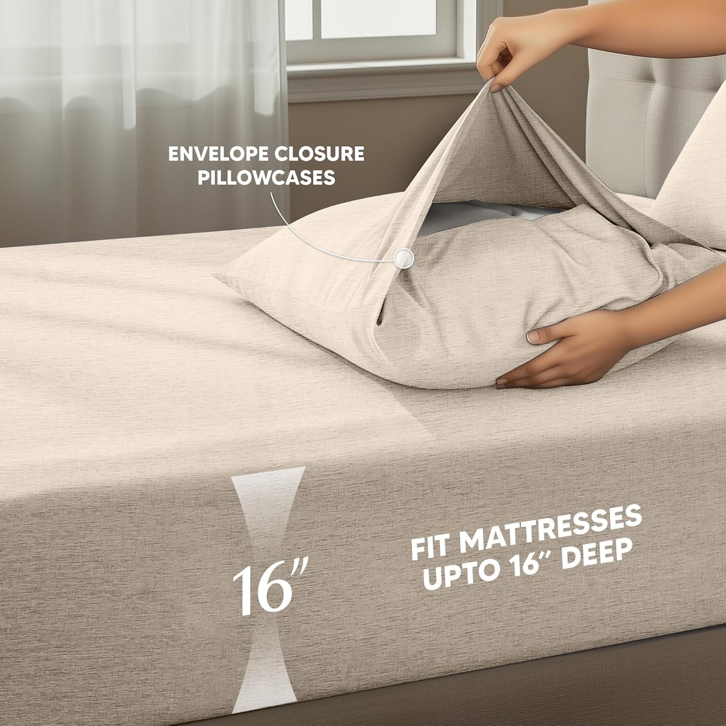 Utopia Bedding Twin Sheet Set - Soft & Breathable 3-Piece Microfiber Bed Sheets | Oeko-Tex Certified (Heather Beige)