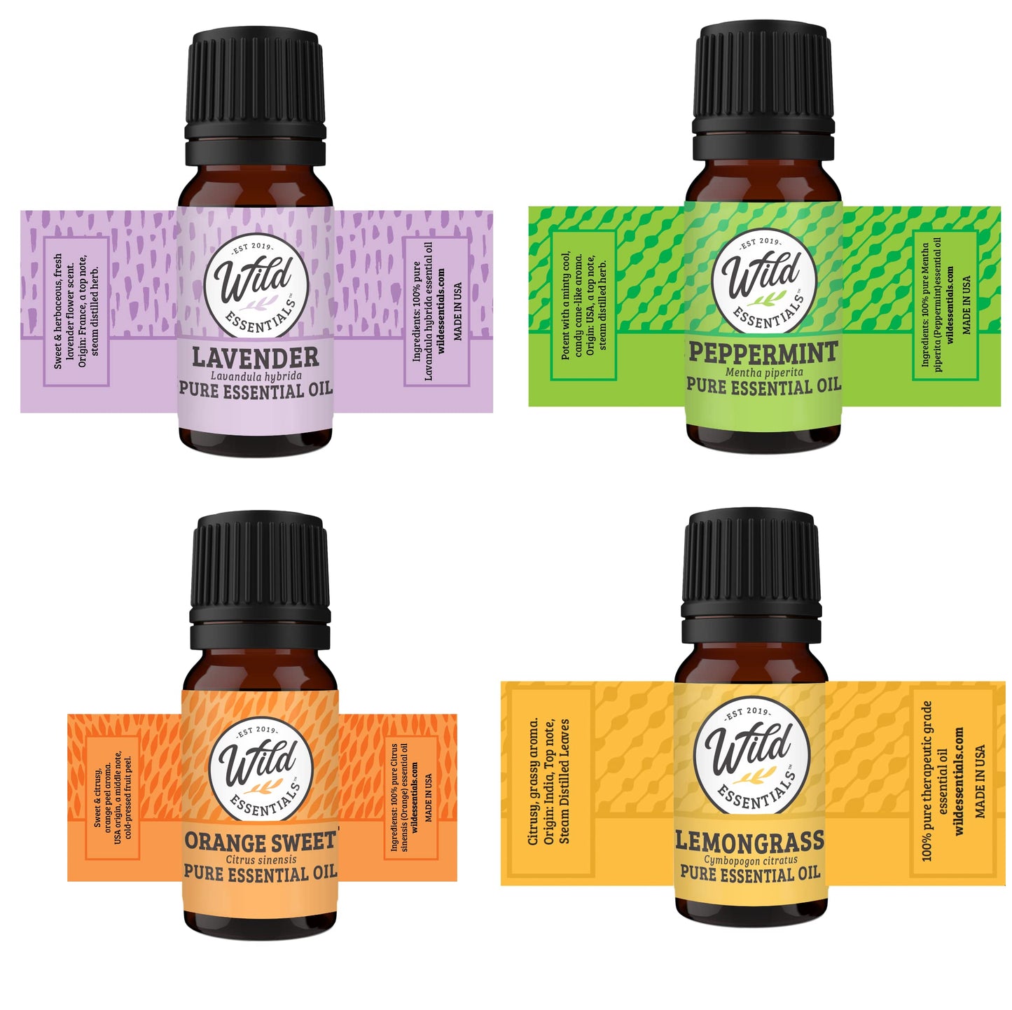 Wild Essentials Sunflower Necklace Essential Oil Diffuser Kit with Lavender, Lemongrass, Peppermint, Orange Oils, 12 Refill Pads, Calming Aromatherapy Gift Set, Customizable Color Changing, Perfume
