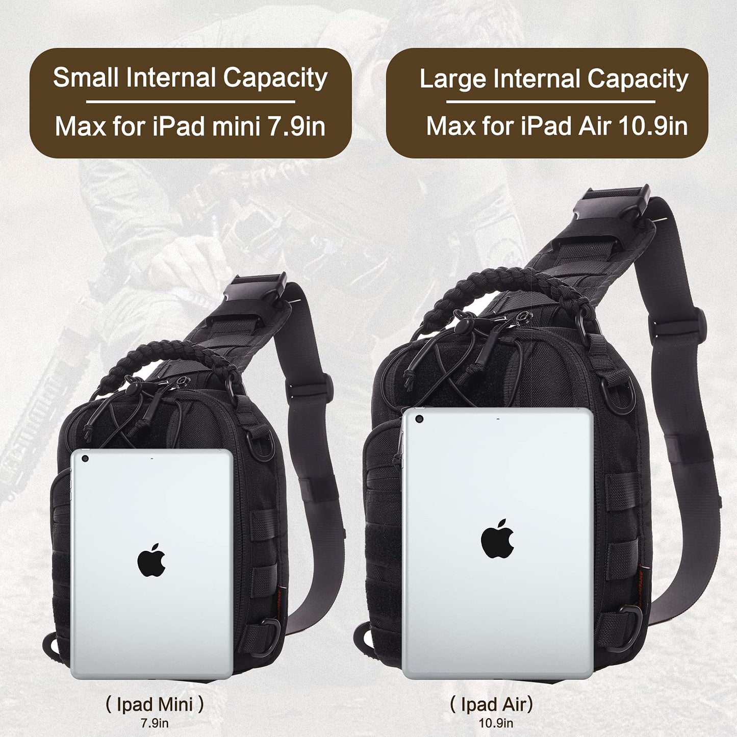 ANTARCTICA Tactical Sling Pack Military Shoulder Bag Molle Assault Range Bag Backpack 1050D