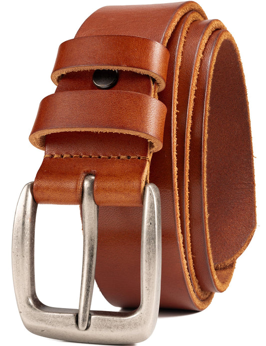 WOLFANT Leather Belt for Men,100% Italian Full Grain Real Solid Leather
