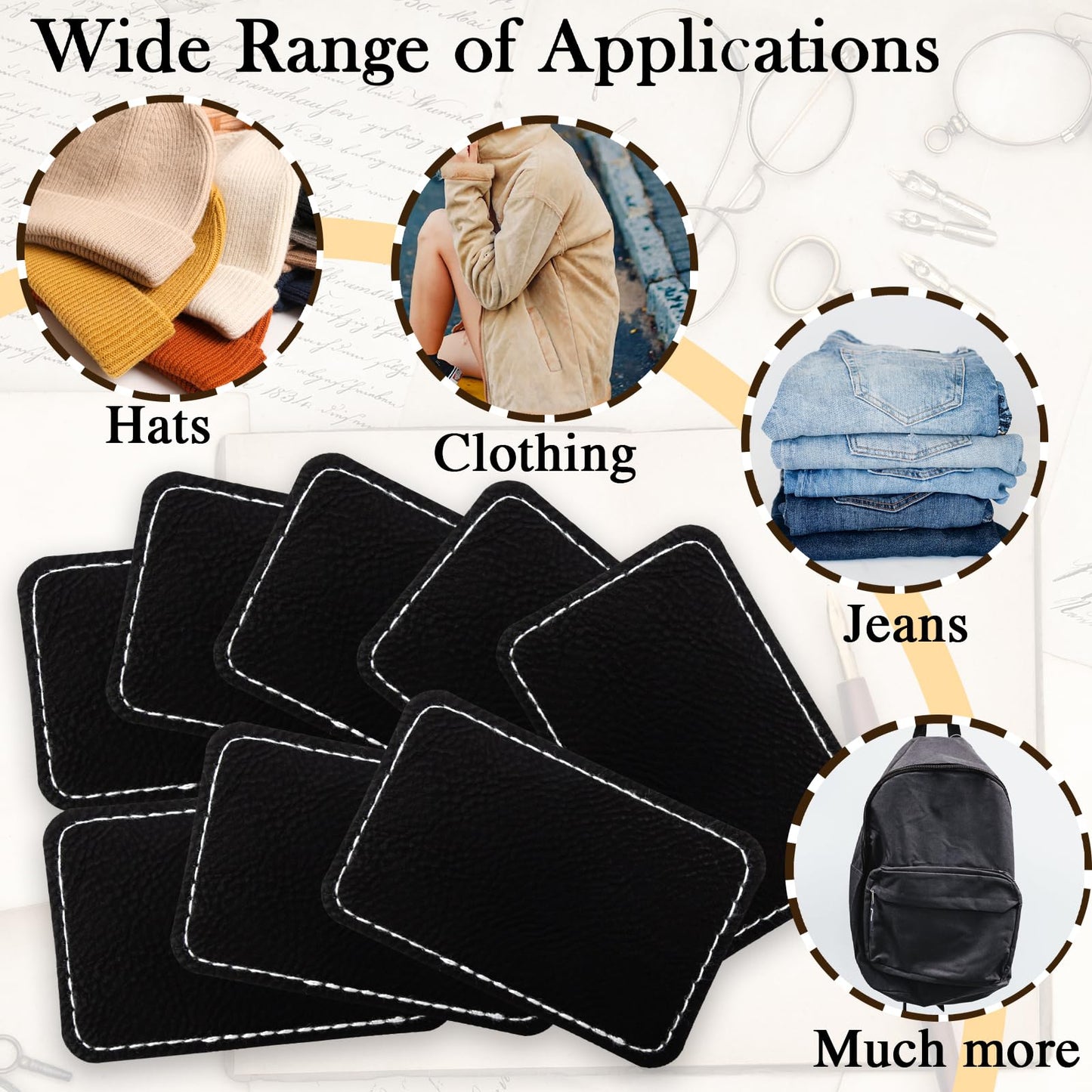 50 Pack Blank Leatherette Hat Patch with Adhesive, Rectangle Laserable Leatherette Patch, Faux Leather Patches for Hats Custom Fabric Repair Sew Laser Supplies (Black to Silver)