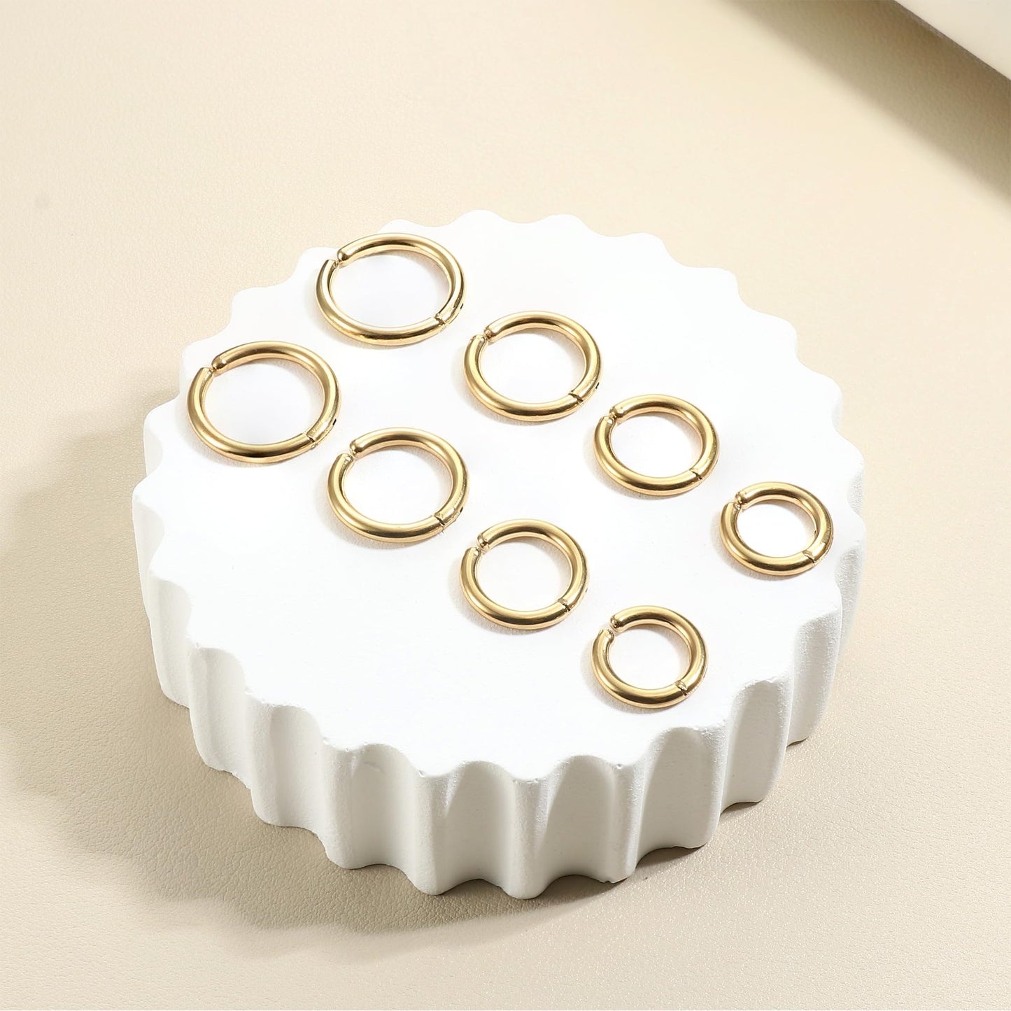 YADOCA 8 Pieces Clip On Earrings For Men Women Non-Piercing Fake Stainless Steel Clip On Hoop Earring Cool Earrings Ear Clips Set for Gifts