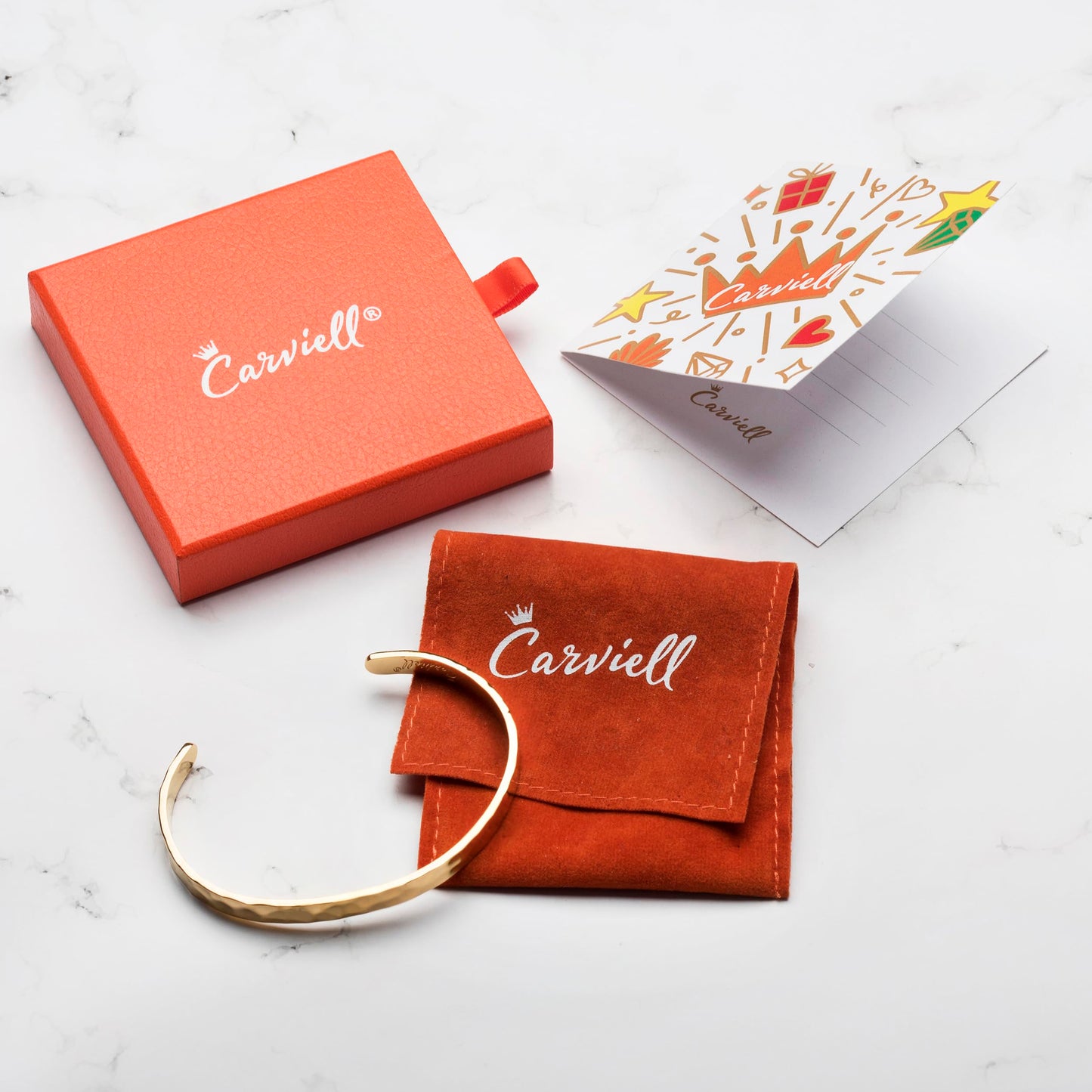 Carviell Gold Motivational Bracelet for Women – “Be Fearless in the Pursuit of What Sets Your Soul on Fire” Engraved Cuff, Inspirational Jewelry Gift for Friend, Sister, Daughter, or Yourself