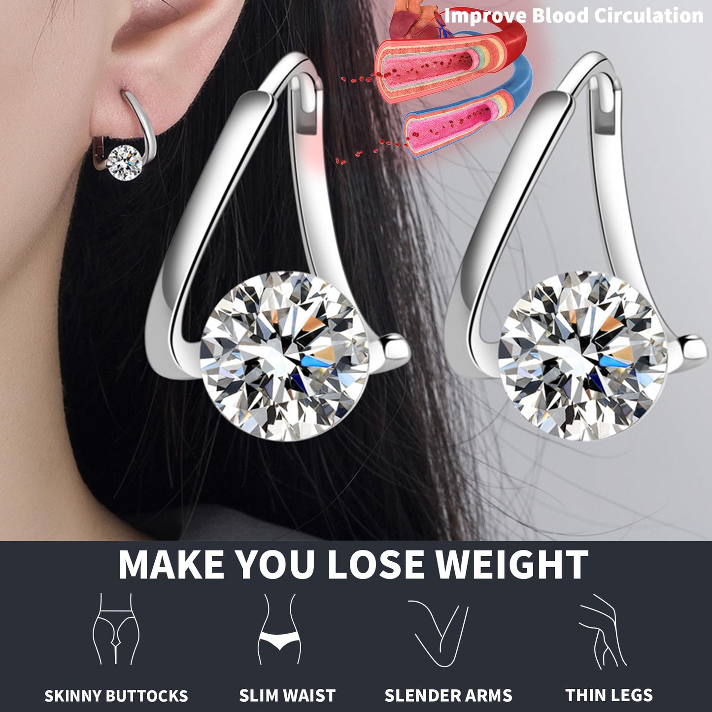Lymphvity Germanium Earrings(2 Pairs Gold)