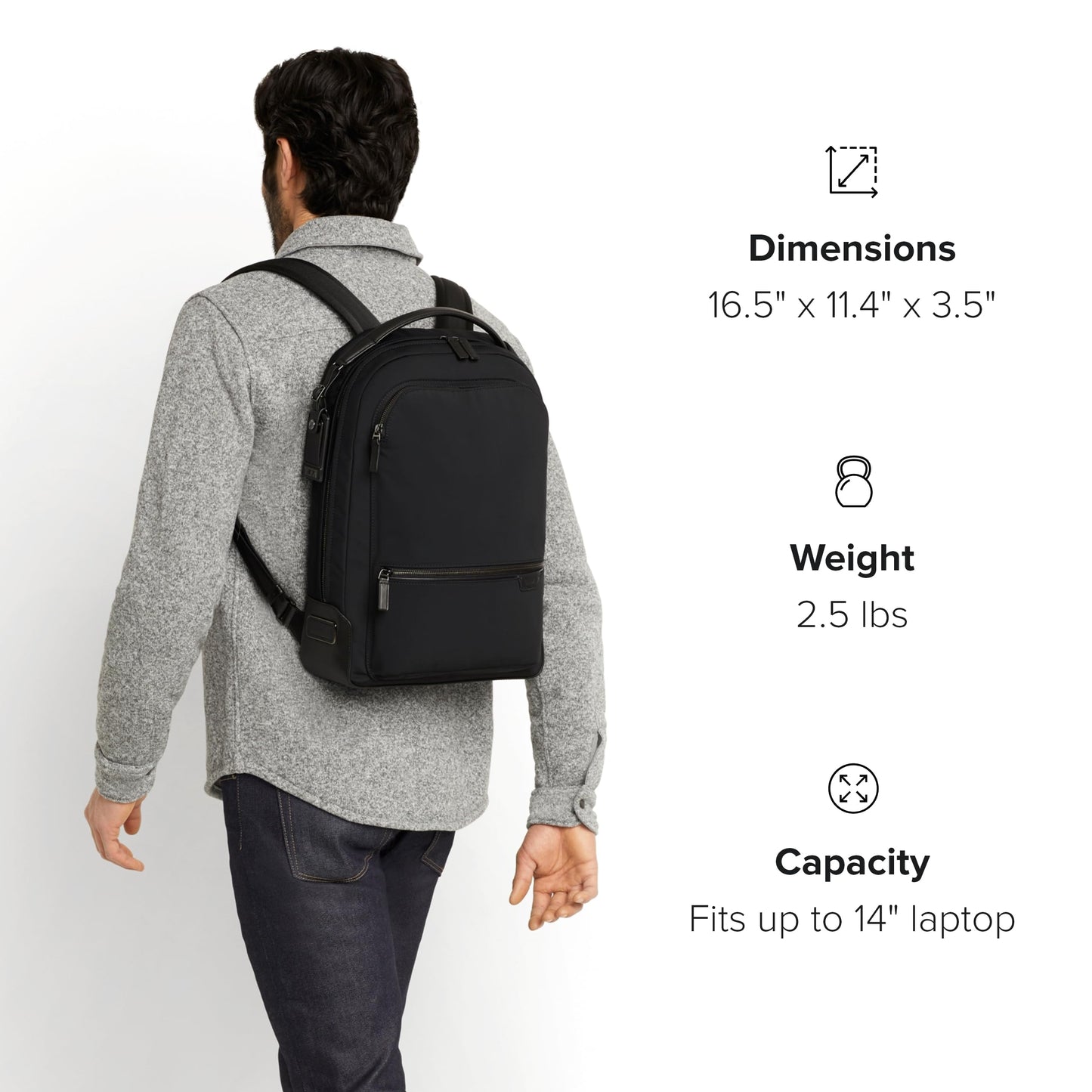 TUMI - Harrison Bradner Backpack - Men's Laptop Pack fits up to 14" Screen - Business & Travel Bag - Taupe Driftwood
