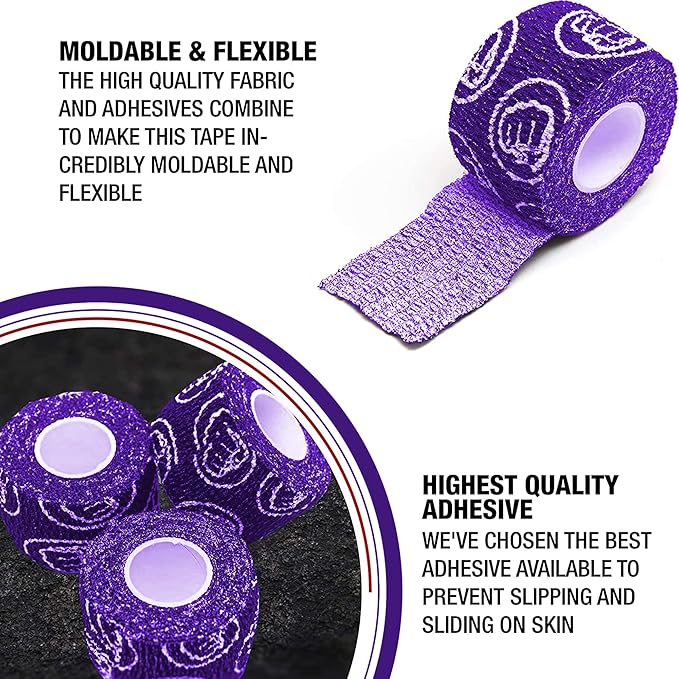 WOD Nation Flexible Hook-Grip Athletic Tape ??Easy-Tear, Sweat-Proof Thumb & Finger Strips for Weightlifting