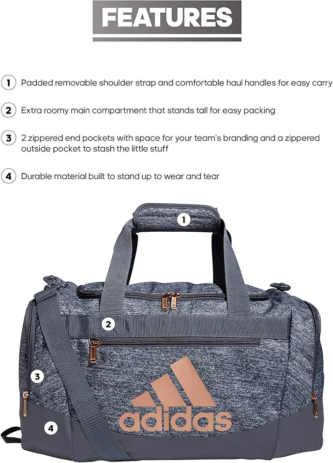 adidas Unisex Adult Defender 4.0 Gym Duffel Bag for Men and Women