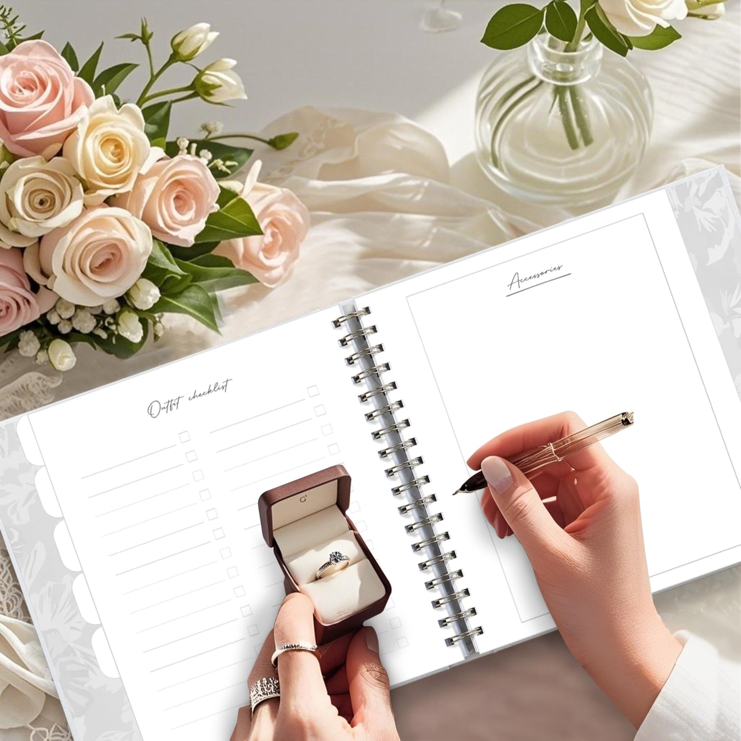 &And Per Se Wedding Planner Book and Organizer - Wedding Planning for Bride, Engagement Gifts for Couples, Future Brides and Grooms (Mystic Grey)