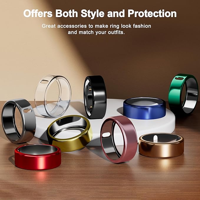 5 Pack Cover Compatible with Oura Ring Gen 4/Oura Ring Gen 3 Horizon/Heritage, Surport Charging with Cover on, Anti-Scratch TPU Protector for Oura Rings Accessories Women Men (Size 12)