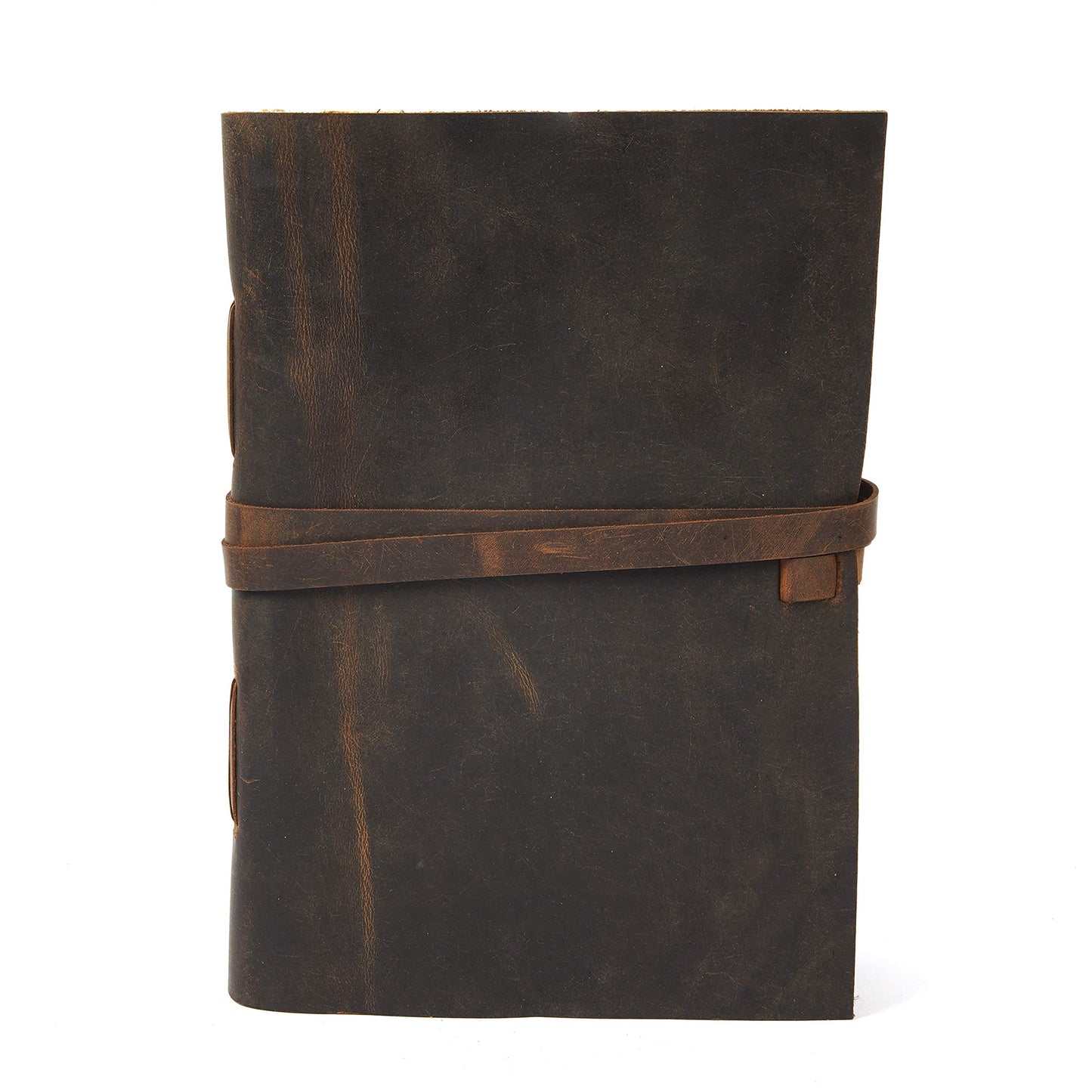 Leather Journal Travel Diary, Handmade Vintage Bound Notebook For Men & Women, Antique Finish, Genuine Buffalo Leather- Quality Unlined Paper Perfect for Notes, Art Sketchbook, 9X6 Inches, Brown