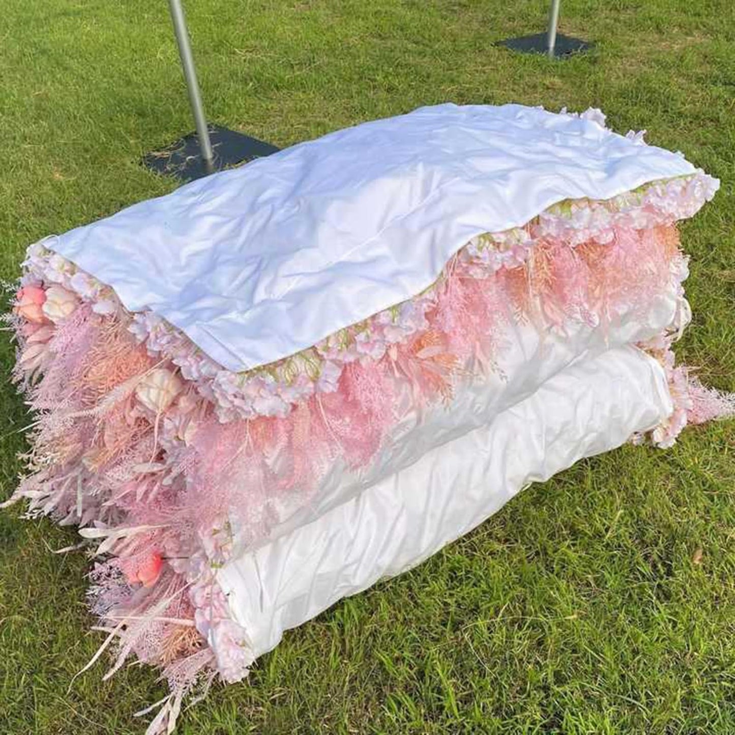 UYCVT Pink Cherry Blossoms Artificial Flower Wall Backdrop Panels, Handmade Romantic Large Wedding Backdrop 3D Floral Wall Fabric Flower Wall for Party Baby Shower Bridal Weddi-3m*3m/10 * 10FT