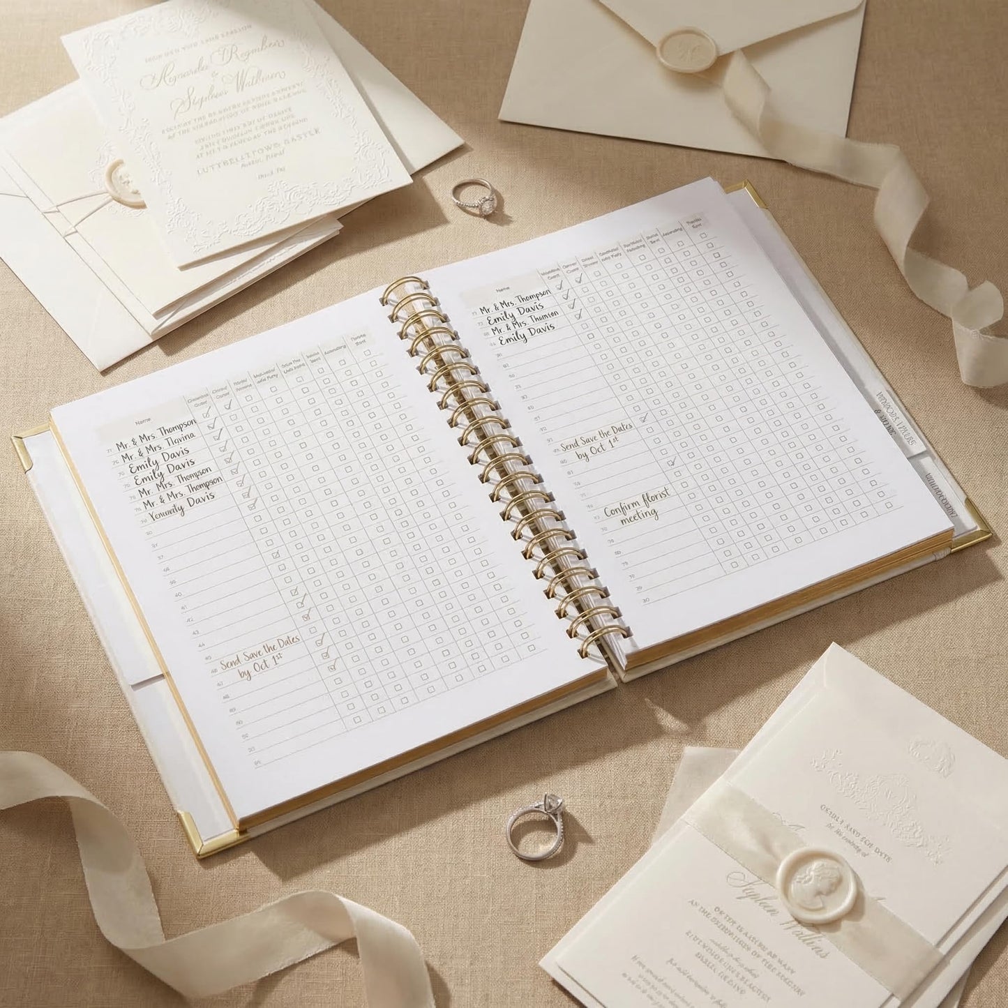 Beautiful Wedding Planner Book and Organizer - Perfect for Detailed Planning Of Your Big Day - Unique Engagement Gift for Newly Engaged Couples, Future Brides and Grooms