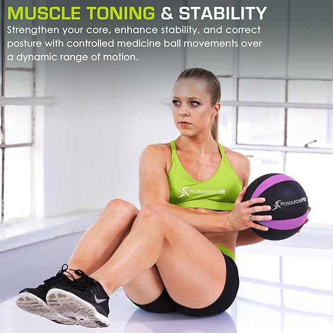 ProsourceFit Weighted Medicine Ball for Full Body Workouts
