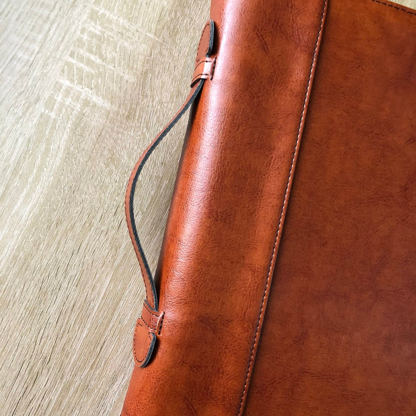 Vegan Leather Business Check Binder 7 Ring, Zippered Business Checkbook Cover, Premium Check Portfolio with Handle, 600 Checks Capacity for 9 x 13 inch Sheets (Standard, Brown)