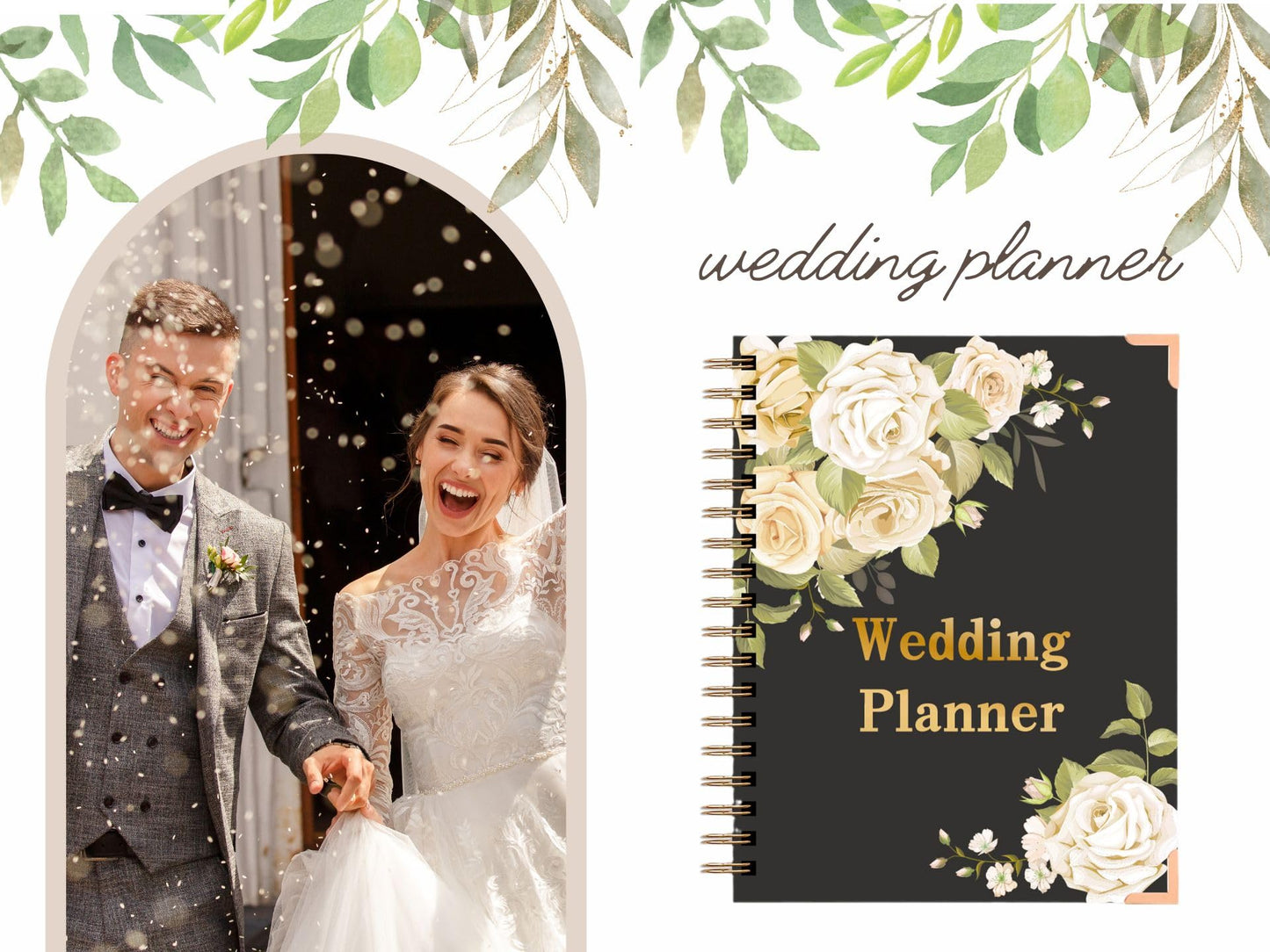 Wedding Planner - Wedding Planner Book and Organizer for the Bride, Wedding Planner Book Unique Engagement Gift for Newly Engaged Couples - Hardcover Bridal Planning Wedding Notebook 11" x 9"