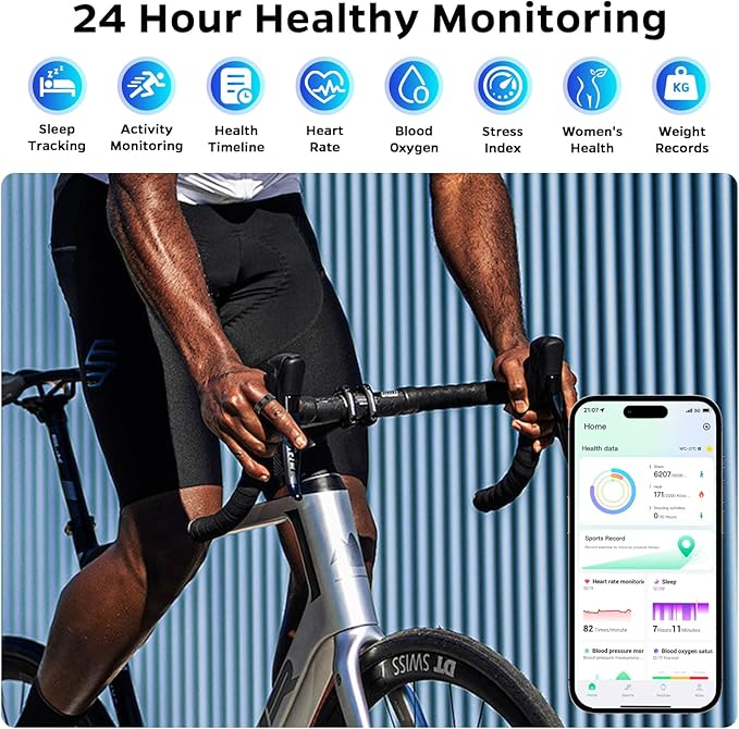 Upgrade Smart Ring for Women Men,Waterproof Fitness Ring, Fitness Tracker for Activity Monitoring,Sleep Tracker, No Subscription Fee, Smart Health Ring for iSO & Android (Black,12#)