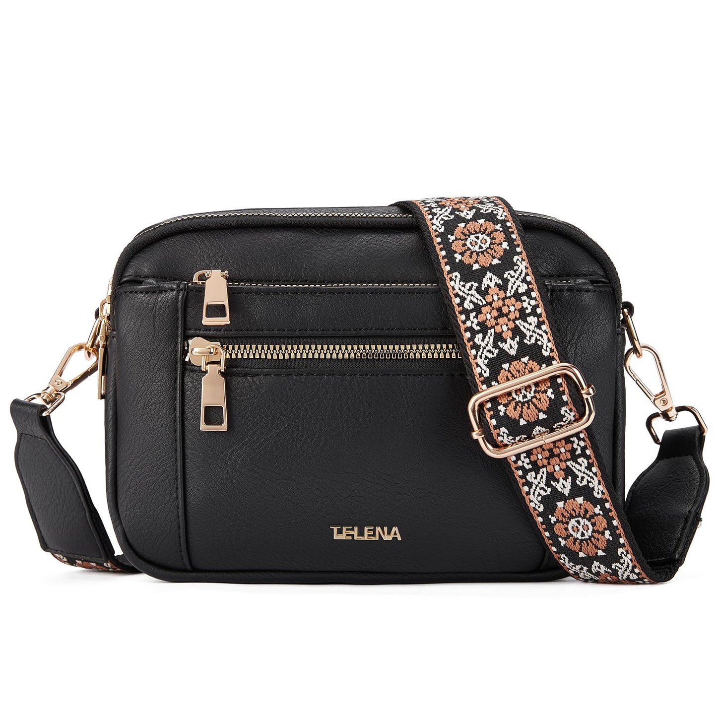 Telena Small Crossbody Bags For Women Vegan Leather Crossbody Purse With Adjustable Wide Strap For Daily Life