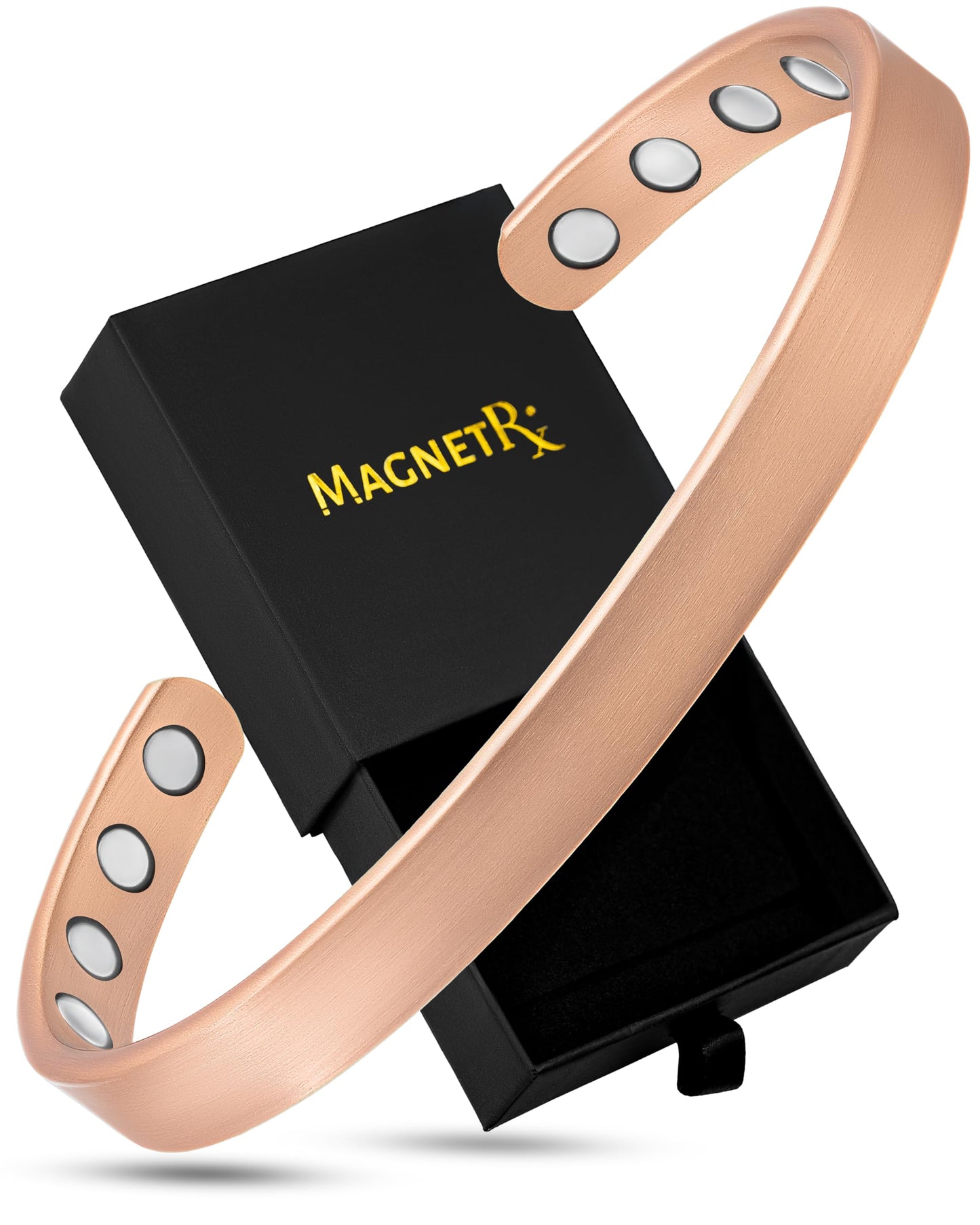 MagnetRX® Magnetic Copper Bracelet for Men & Women – Pure Copper Mens Bracelet or Cuff Bangle (Medium)