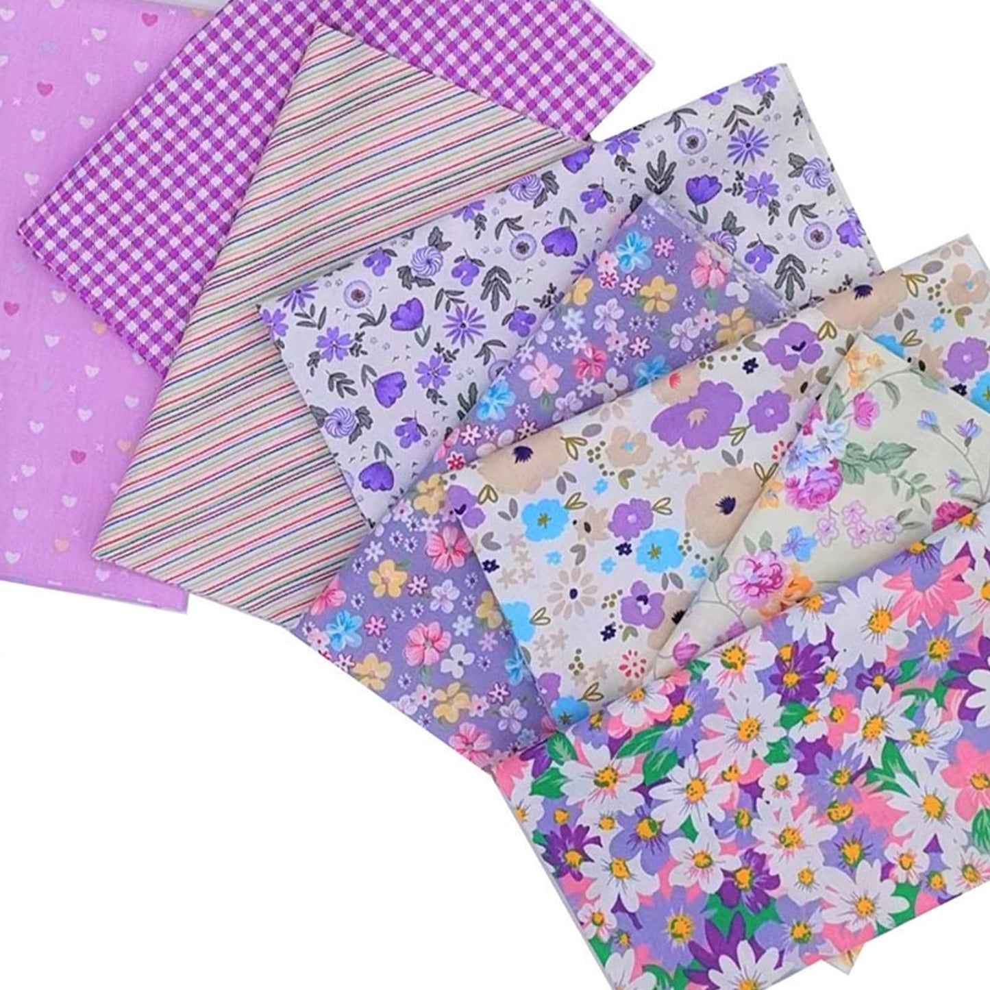 ARUDYREV 32Pcs 10x10Inch Sewing Supplies Purple Fabric By The Yard,Pink Canvas Patches