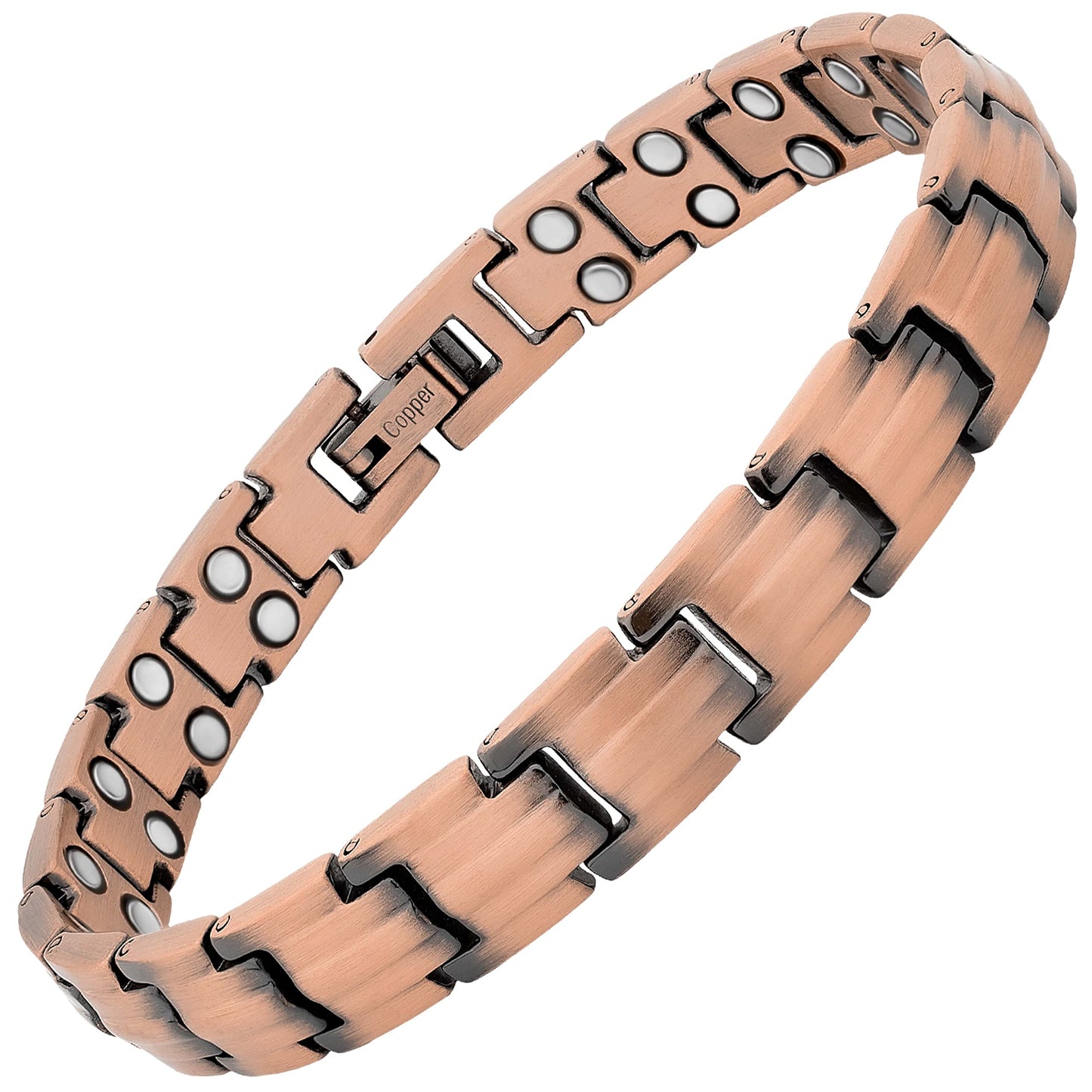 MagnetRX Pure Copper Bracelets for Women – Ultra Strength Magnetic Copper Bracelet for Women – Adjustable Length with Included Sizing Tool (Classic Style)