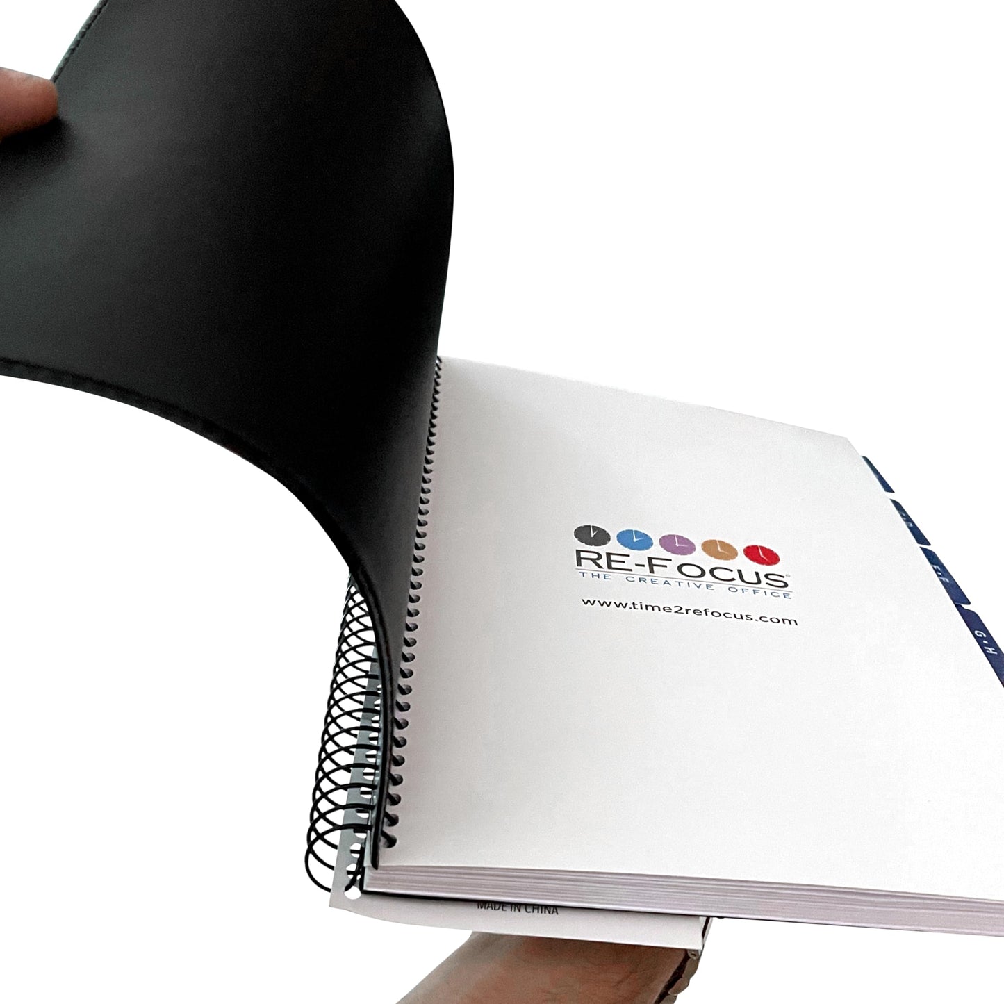 RE-FOCUS THE CREATIVE OFFICE, Executive Password Keeper Book, Black, Flexible Faux-Leather Cover, Spiral Bound