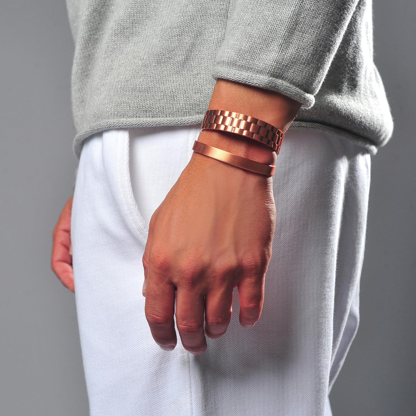 Earth Therapy - The Original 100% Pure Copper Minimalist Bracelet with Ultra Strength Magnets - 3 Cuff Value Set - Unisex - Adjustable