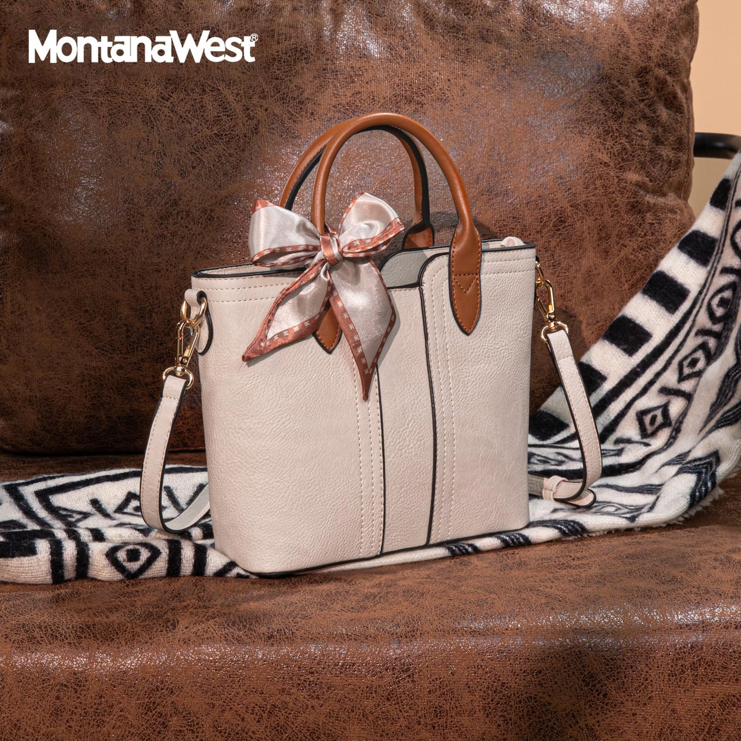 Montana West Small Tote Bags for Women Small Crossbody Purse Cute Satchel Handbag with Detachable Strap Tan MWC-585TN